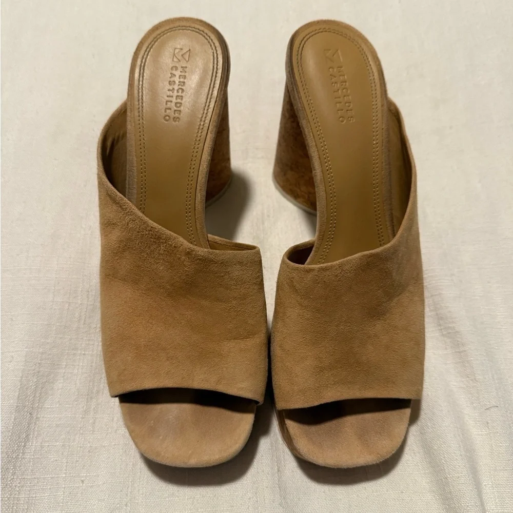 MERCEDES CASTILLO Sand Tan Nude Chiara Cork Platform Sandals Heels size 10 US 40